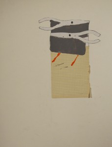 Needle-Nose, 2013, Graphite and acrylic paint on mounted graph paper 28 x 22   